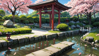 4K唯美日式樱花庭院