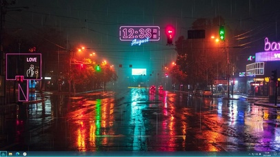 4K炫酷赛博朋克雨夜 - 主题