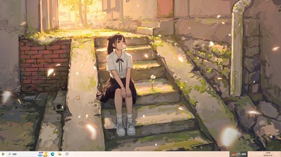 夕阳下吹泡泡糖的女孩