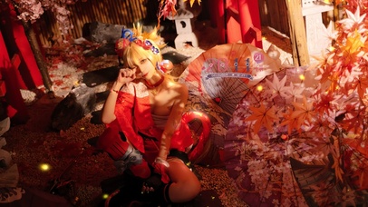 原神宵宫cos盘腿