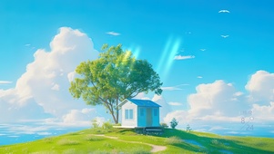 清新树下小屋