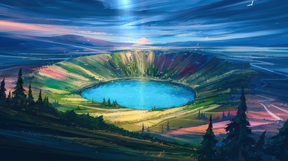 梦幻火山湖8K~【唯美大气风】