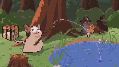 像素风猫咪钓鱼