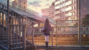夕阳下等待呢