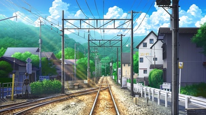 4K唯美清新动漫村庄