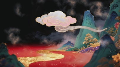 国潮AI插画如意