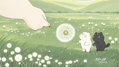 蒲公英地逗趣两小喵