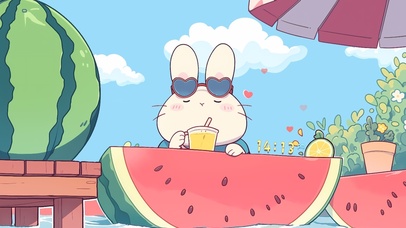 清凉夏日 可爱小兔