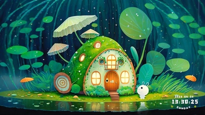 4K小兔的雨中微观小屋