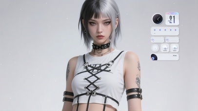 4k简约赛博少女