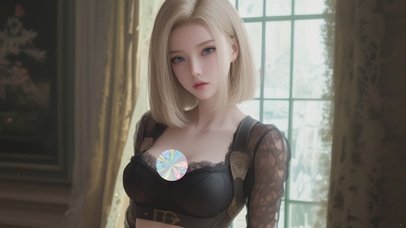 窗户边金发女孩