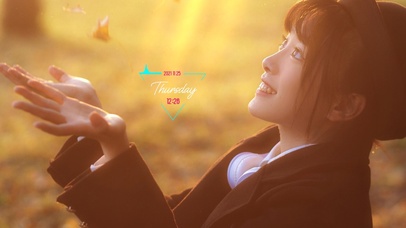 夕阳下的美少女