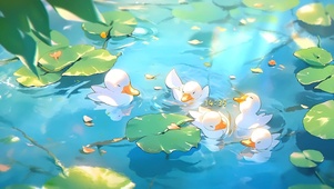 悠然荷塘夏日