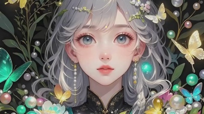 黑色系古风漫画女