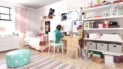 唯美清新少女房间