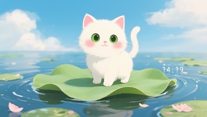 荷叶猫咪