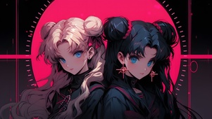 荧光双子月野兔