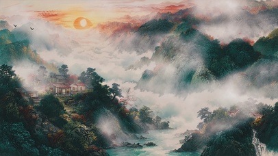 霞山听水吟