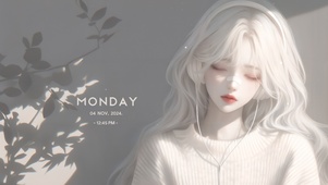 纯欲纯白毛衣女孩