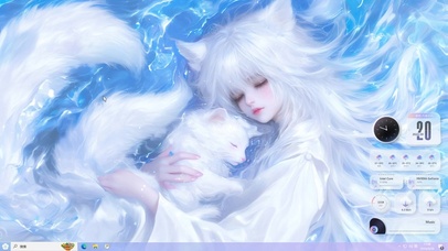 水中雪狐少女主题