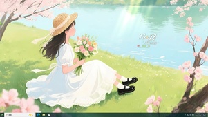  清新治愈白裙女孩