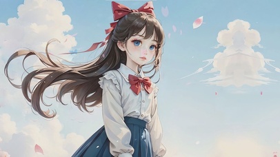 蓝天下的清纯女孩