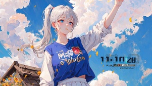 4k百褶裙可爱马尾辫动漫女生