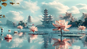 古墨荷花