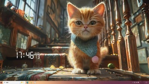 可爱黄色小猫咪桌面主题