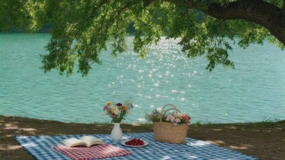 湖畔闲坐，治愈满心