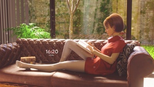 4K看书的美女