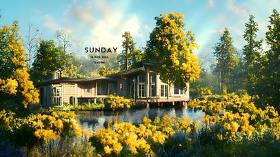 唯美治愈湖畔小屋