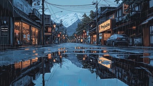 雨后城市倒影