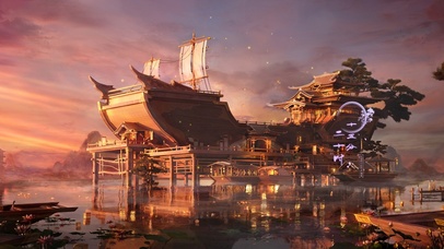 4K唯美古风洛阳晚霞