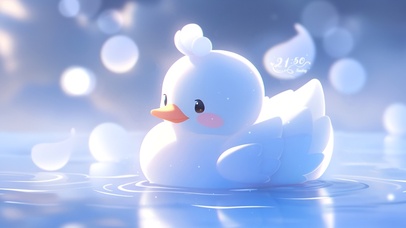 水中小白鸭