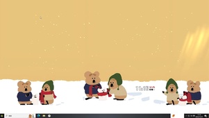 可爱雪中小熊