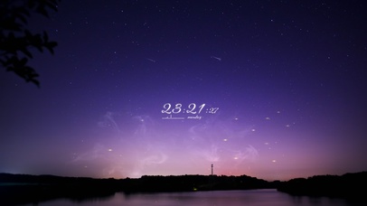 5K 湖边宁静的夜空