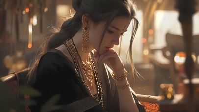 【4K】古风汉服清纯国风美女