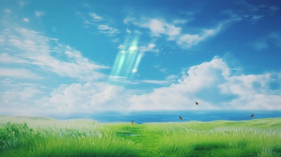 绿色AI护眼蓝天壁纸