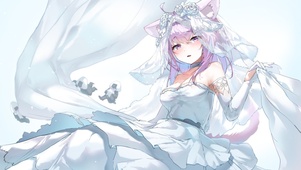 4K 纯白花嫁美少女