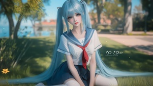甜美双马尾女孩