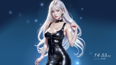 4K白发劲装少女