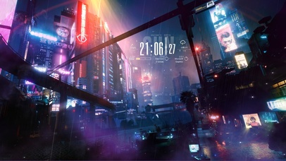 赛博朋克雨夜城市