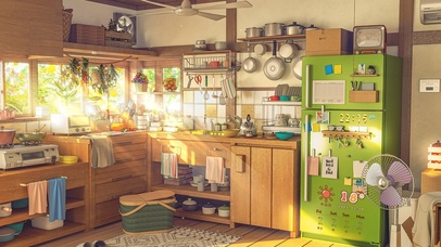 4K唯美治愈温馨厨房客厅