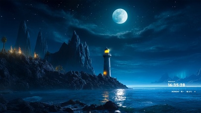 海边灯塔夜晚