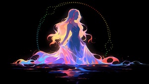炫彩水中少女