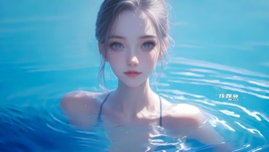 夏日水中女孩