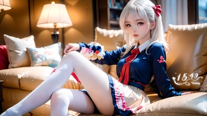 可爱白发白丝女孩