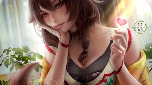 比心美女