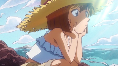 看日落大海的灰原哀